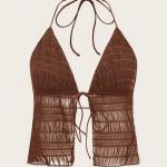 Solid Tie Backless Halter TopSolid Tie Backless Halter Top