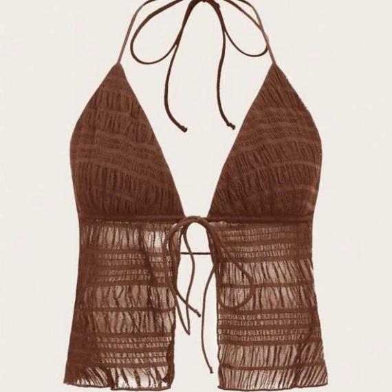 Solid Tie Backless Halter TopSolid Tie Backless Halter Top