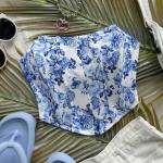Soleia Women’s Style Blue and White watercolor tie dye floral