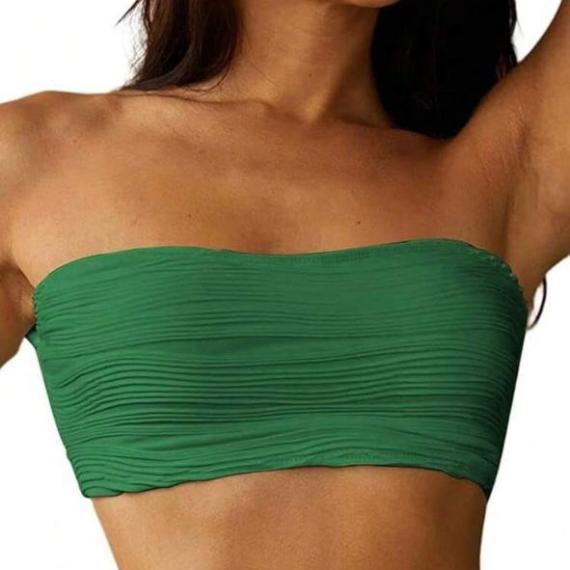 Ruched Crop Tube Slim Fit Base Top